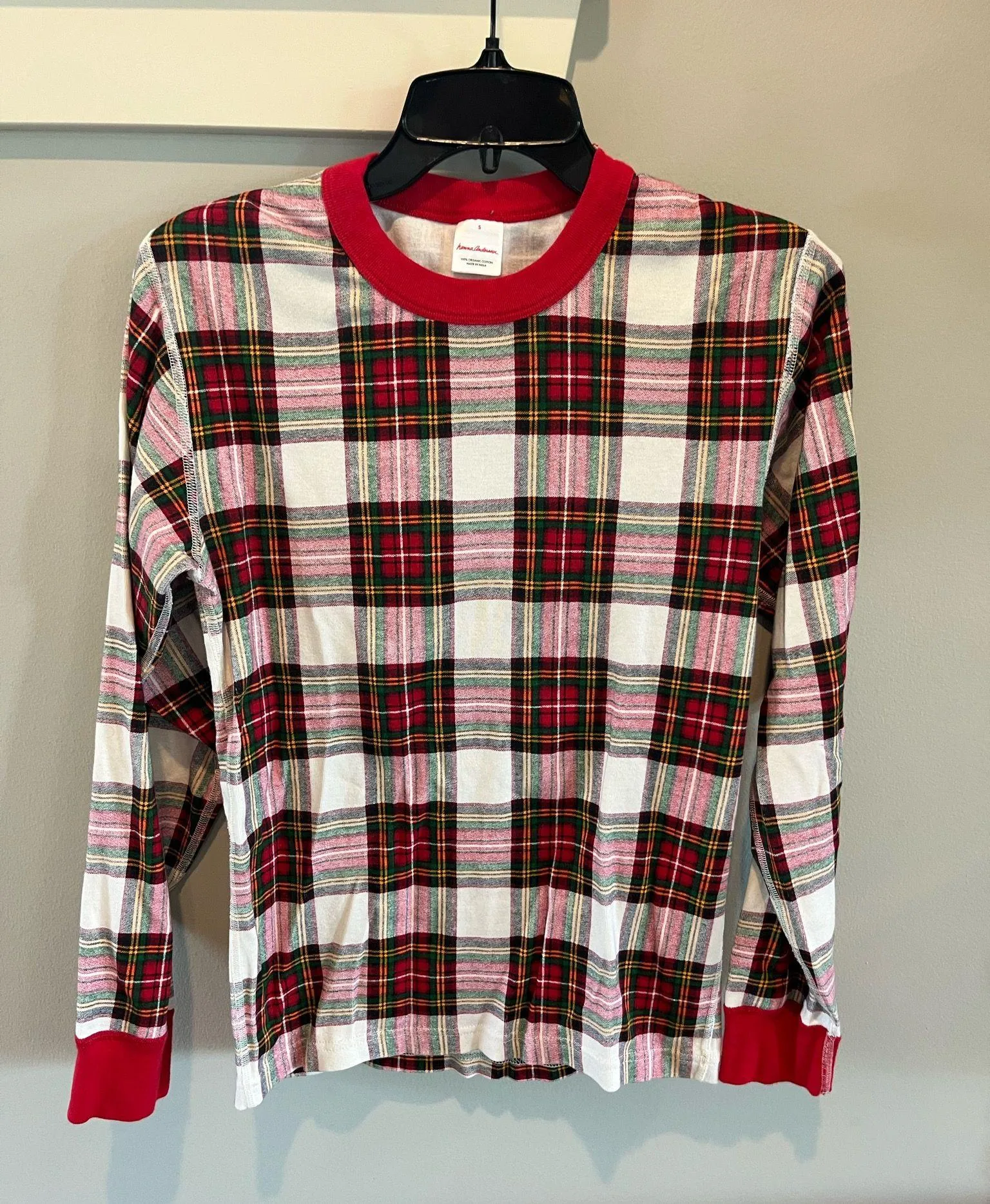 Hanna Andersson Holiday Plaid Adult Holiday Long John Pajama Top Small Multiple - Image 5