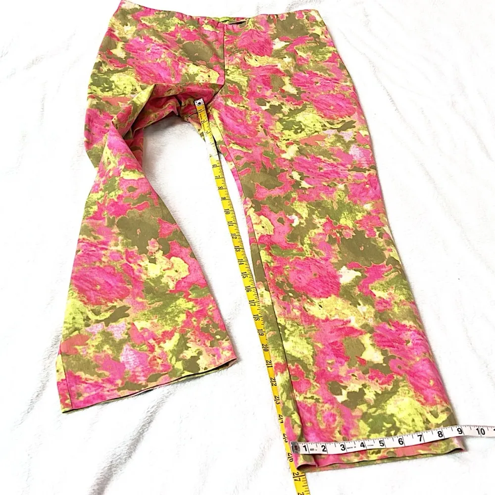 Sigrid Olsen Floral Bright High Rise Straight Leg Crop Ankle Pants Multi Sz 14 - Image 6