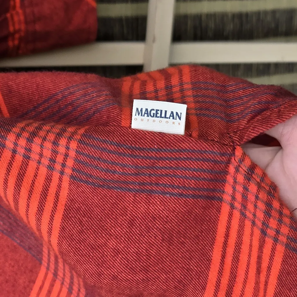 Women’s Magellan Flannel Boyfriend Adventure Gear Shirt XL - Image 7