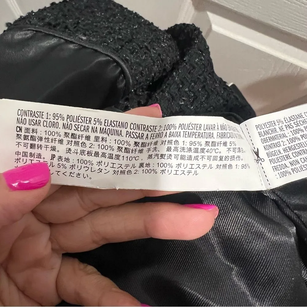 NWT Endless Rose Contrast Collar Tweed Mini Dress size xs women's with pockets! - Image 12