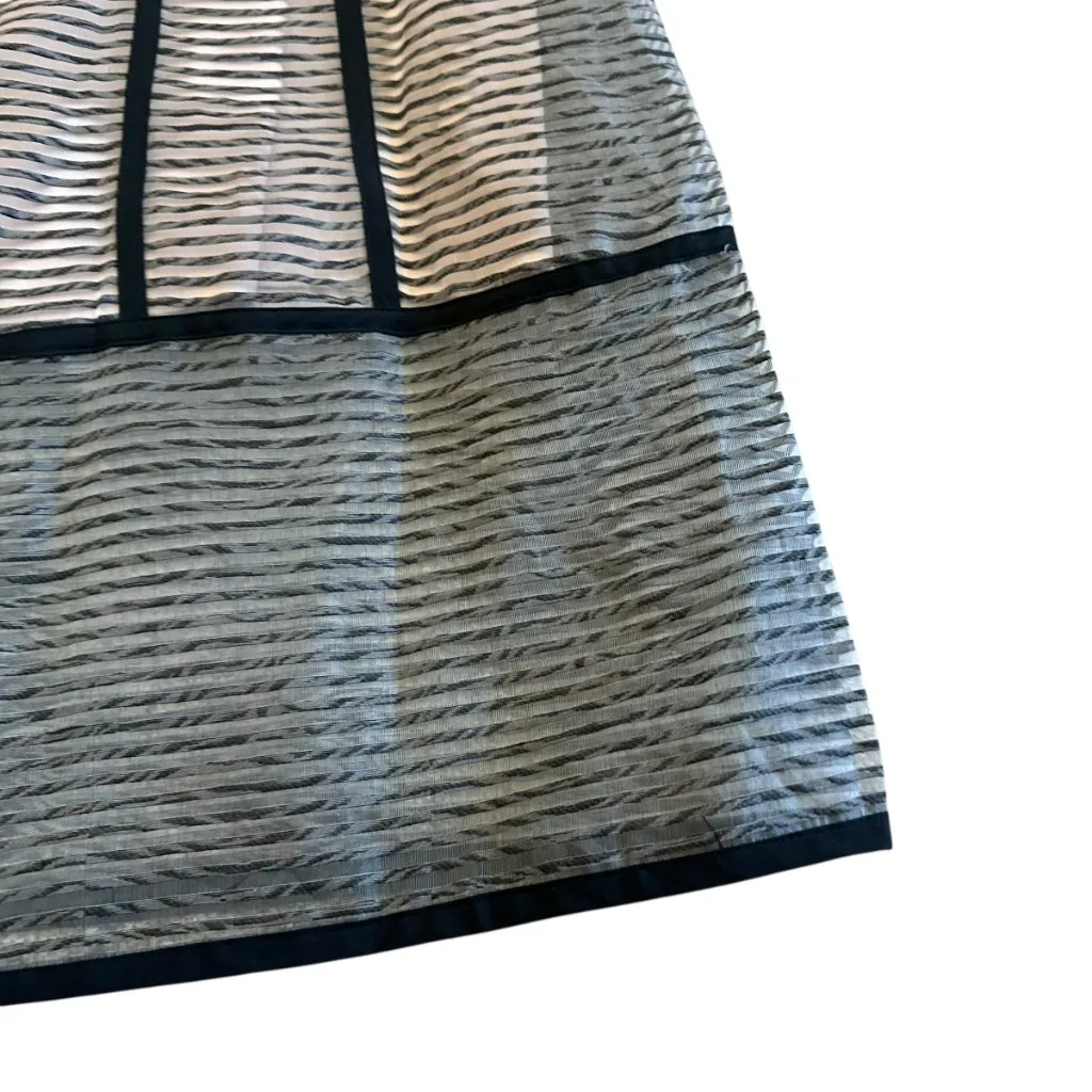 Nanette Lepore Linen Cotton Blend Shift Dress Sheer Pink Black Stripe Size 10 - Image 5