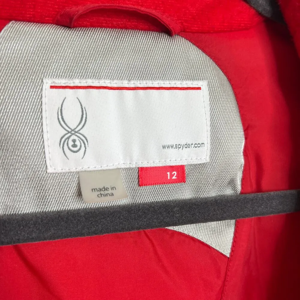 Spyder Amp Winter Ski Jacket Red White Women's Size 12 - Image 5