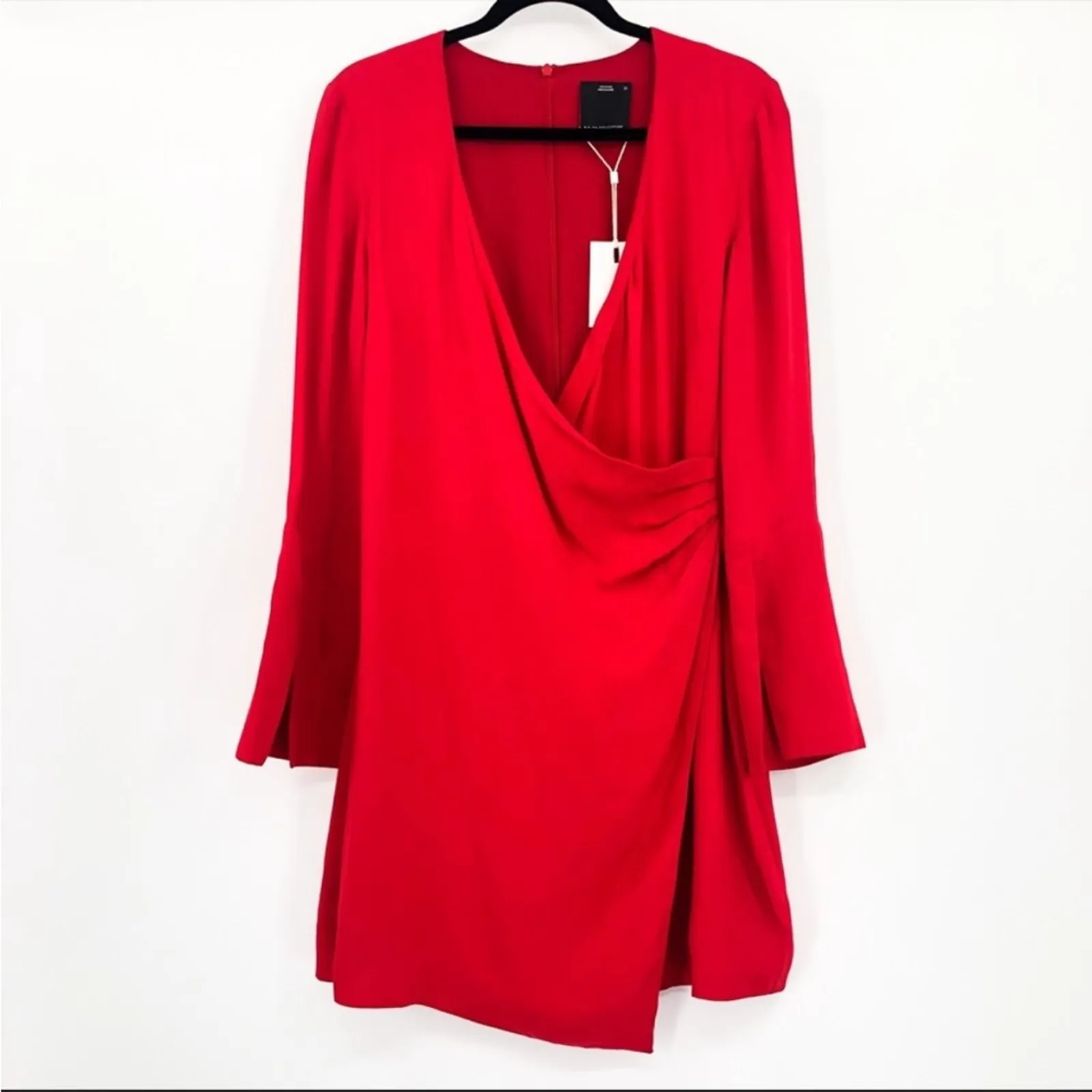 C/MEO Collective Night Air Faux Wrap Red Mini Dress NEW - Image 2