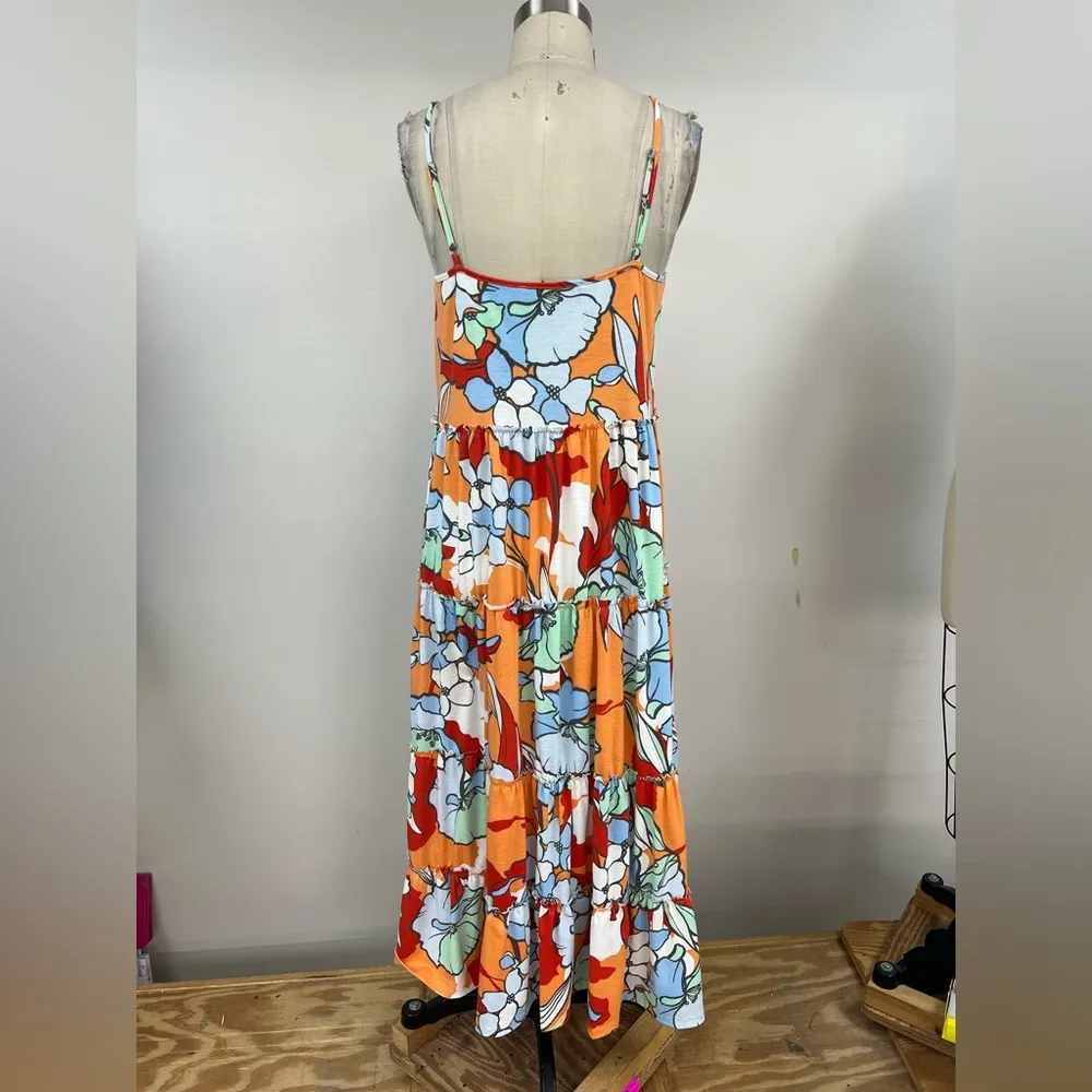 Emma & Michele Floral Tiered Dress S - Image 5