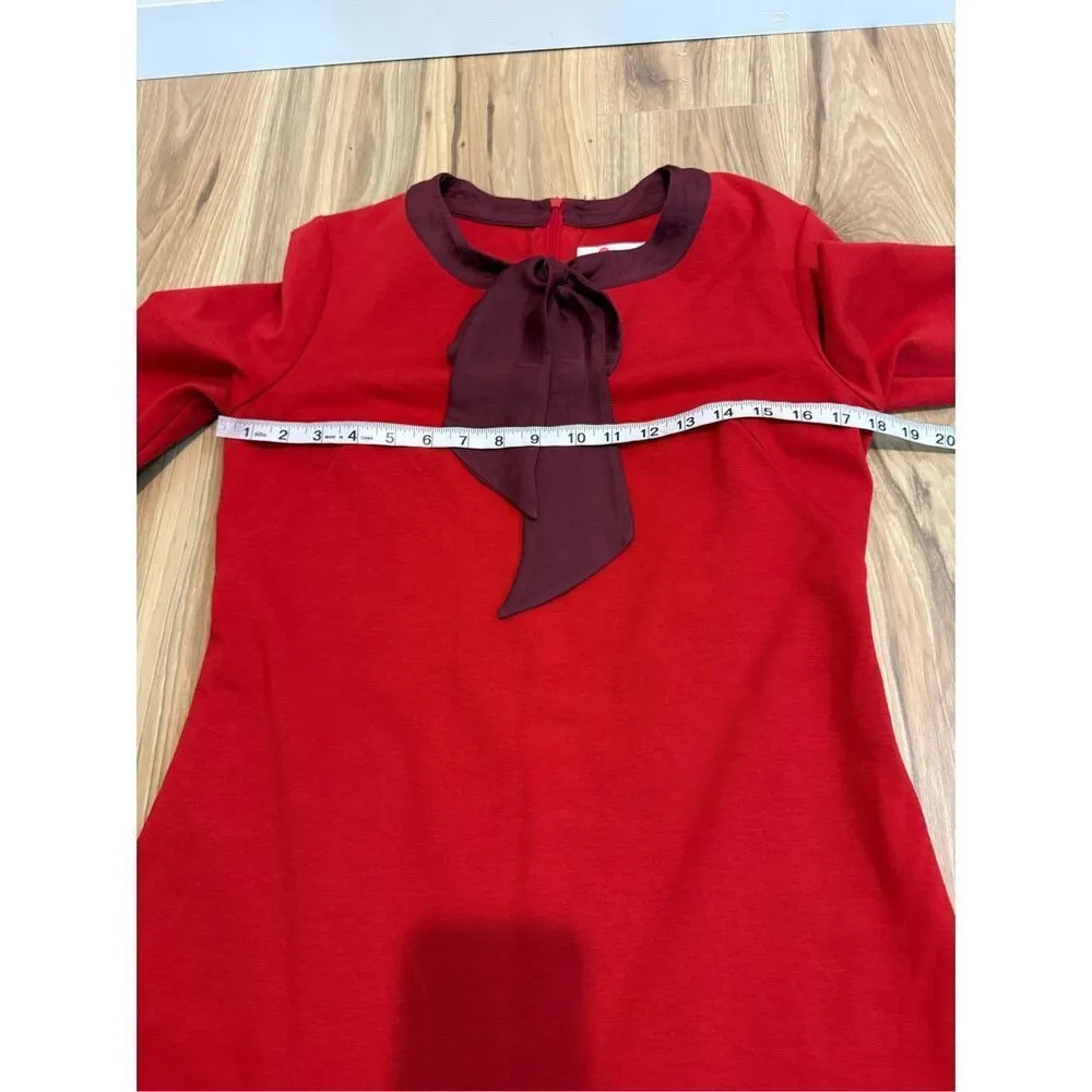 Boden red shift dress with bow sz 10 Red - Image 5