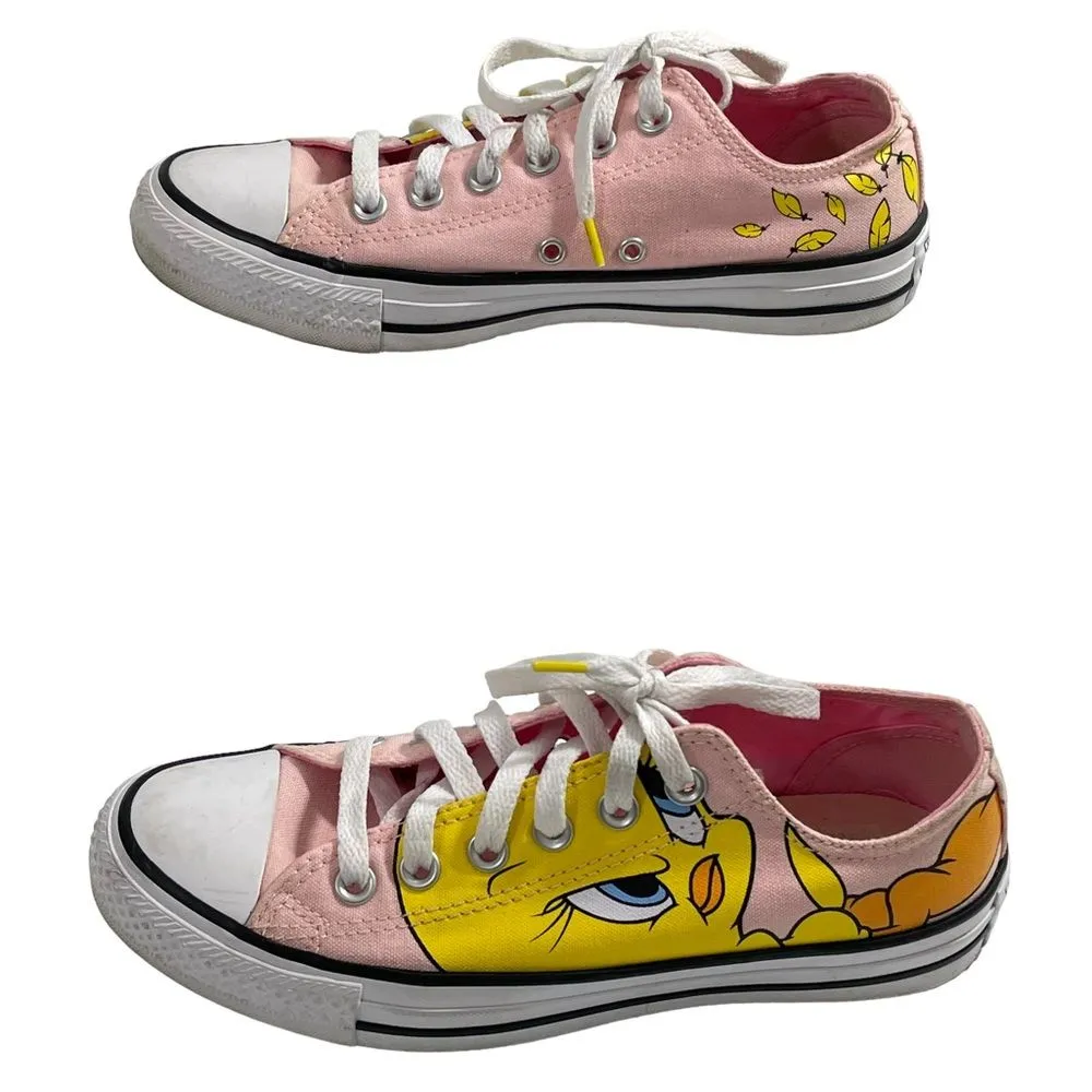 Converse Chuck Taylor Looney Tunes All Star Low Tweety Bird Pink Sneaker 7 Shoes - Image 2