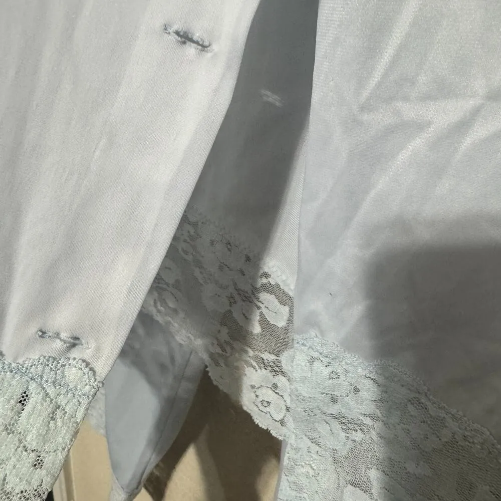 VTG Henson Kickernick Women's Pajamas Light blue 100% Nylon Soft Silky Lace M Size M - Image 4
