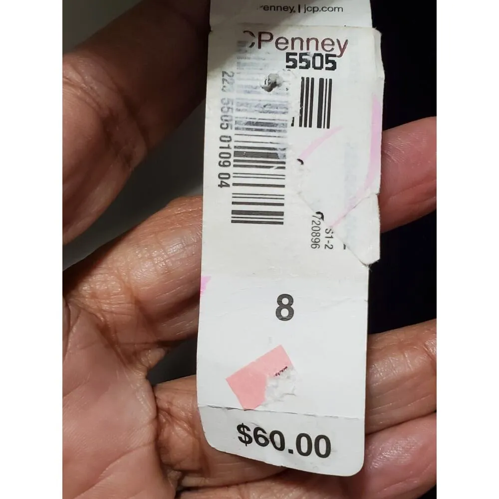 East 5Th Women Black Polyester Round Neck Short Sleeve Knee Length Dress Size 8 - Image 11