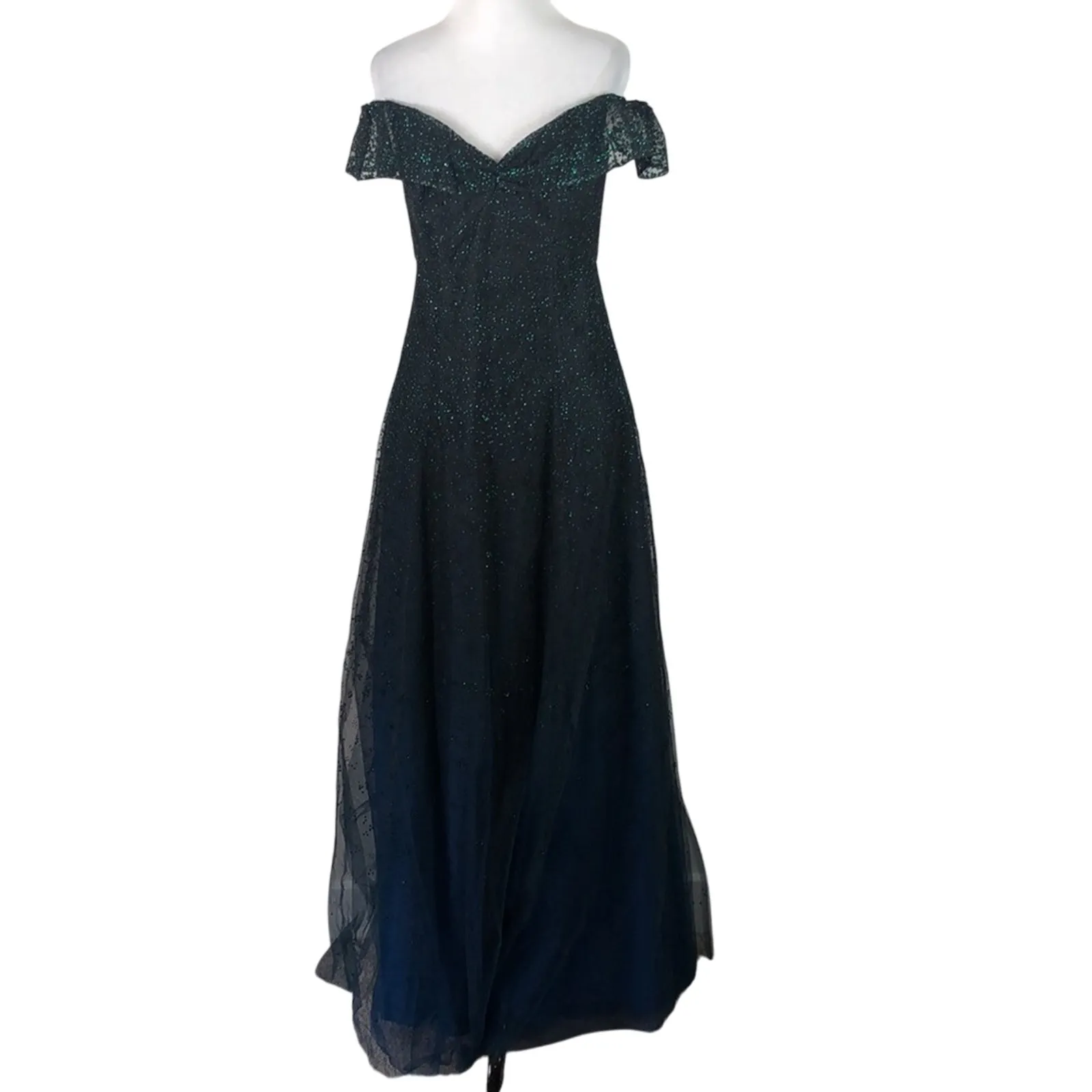 Marchesa Notte Off Shoulder Ombré Dress Blue Size 4 NWT - Image 7