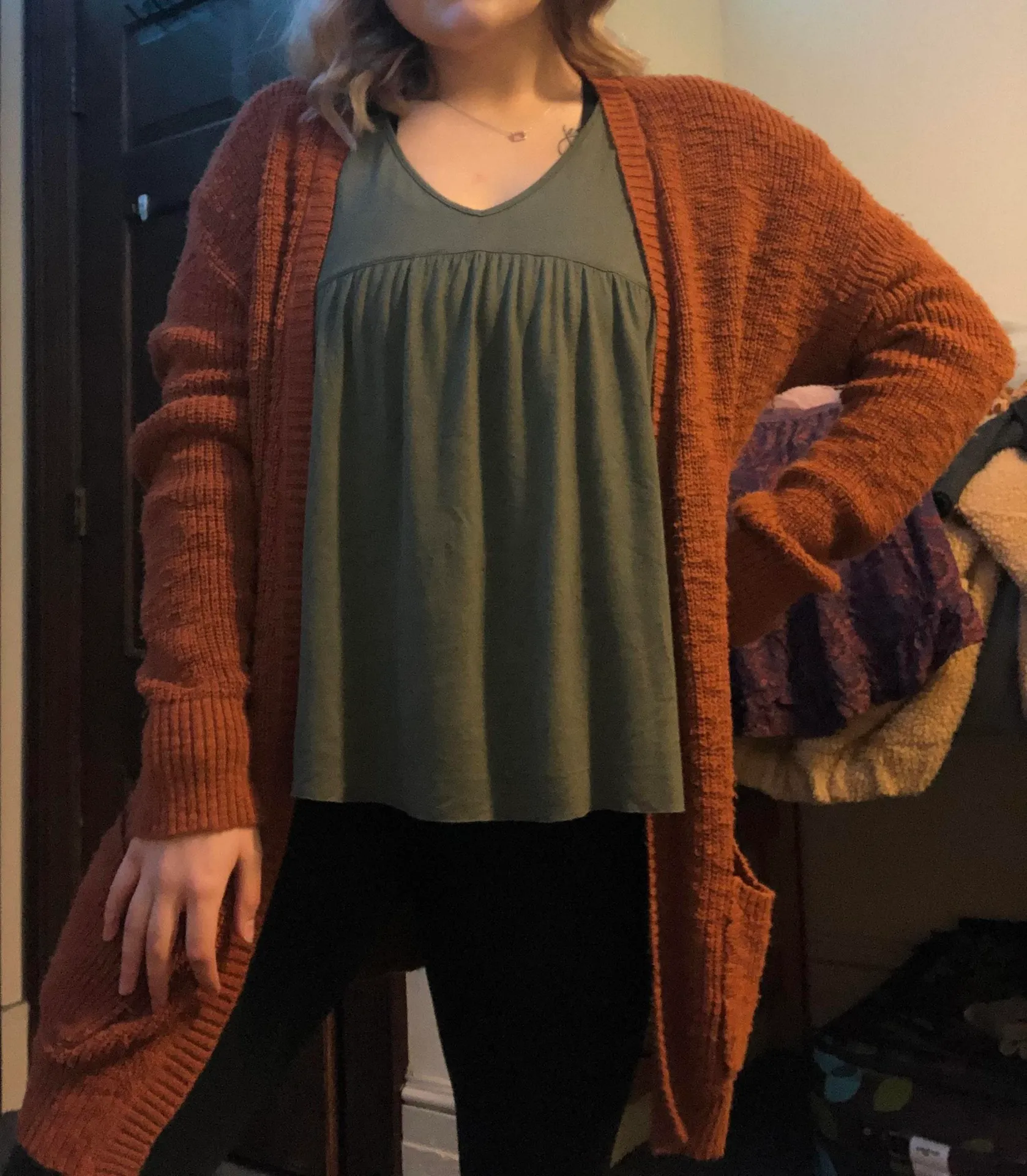 Mossimo Supply Co Rusty Orange Knit Cardigan - Image 2