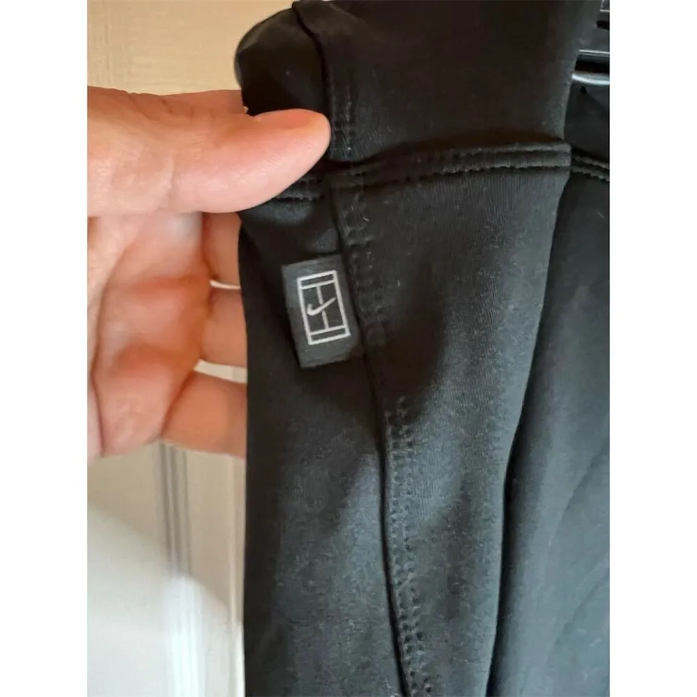 Nike Women's Dri-FIT Flouncy Tennis Skirt Black XL Moisture-Wicking Inne… - Image 2