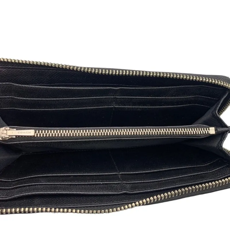 COACH Black Gray Canvas SLIM ZIP WALLET IN SIGNATURE - Image 5