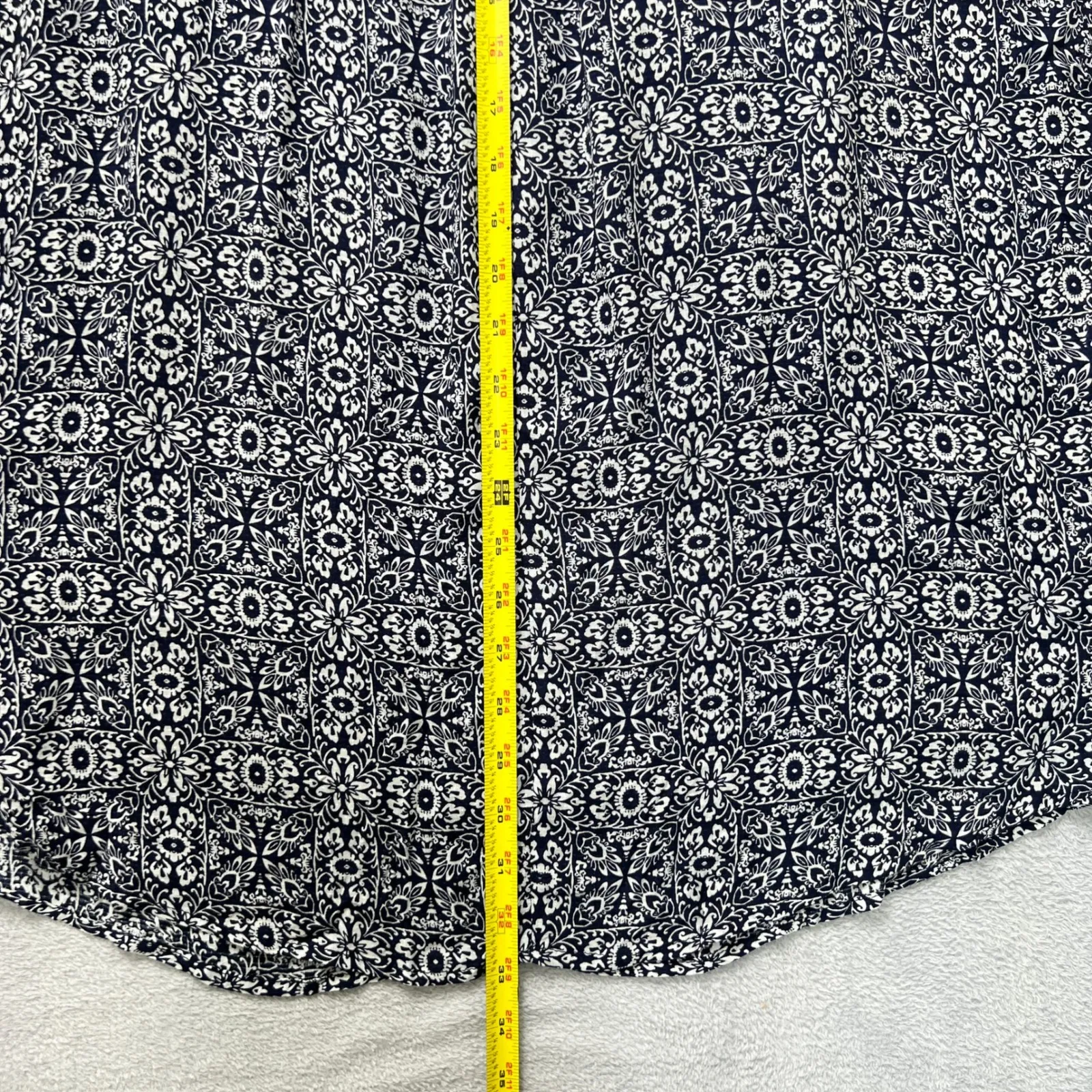 Knox Rose Boho Cold Shoulder Dress Blue Lace Yoke Rayon Large Lined‎ Festival - Image 10