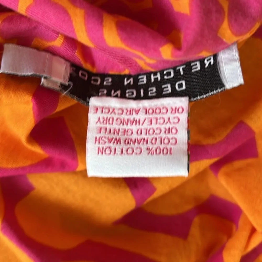 Gretchen Scott Orange Pink Cotton Tunic S Orange - Image 5