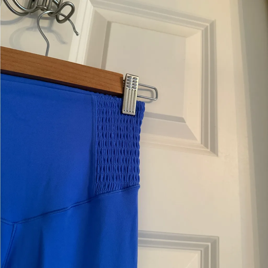 Aerie Ruched Side Bright Blue Leggings | Size XS - Image 2