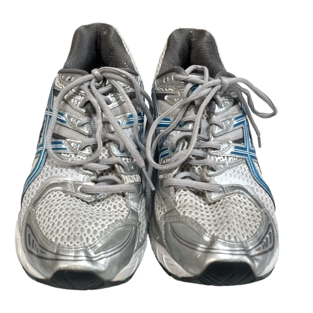 ASICS Gel-Kayano 16 Running Shoes White Blue Silver Size 10.5 - Image 2