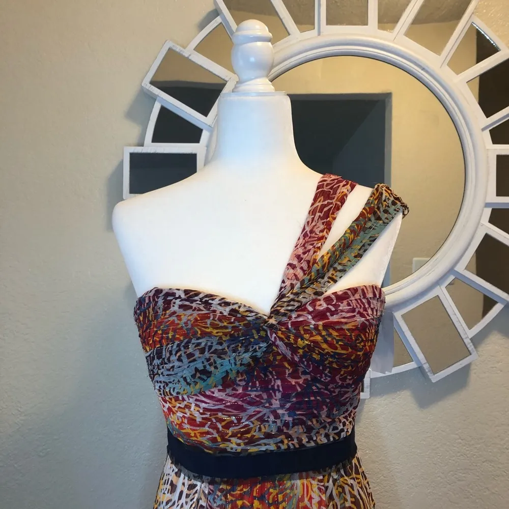 BCBGMaxAzria Inga One-Shoulder Silk Dress - Image 4