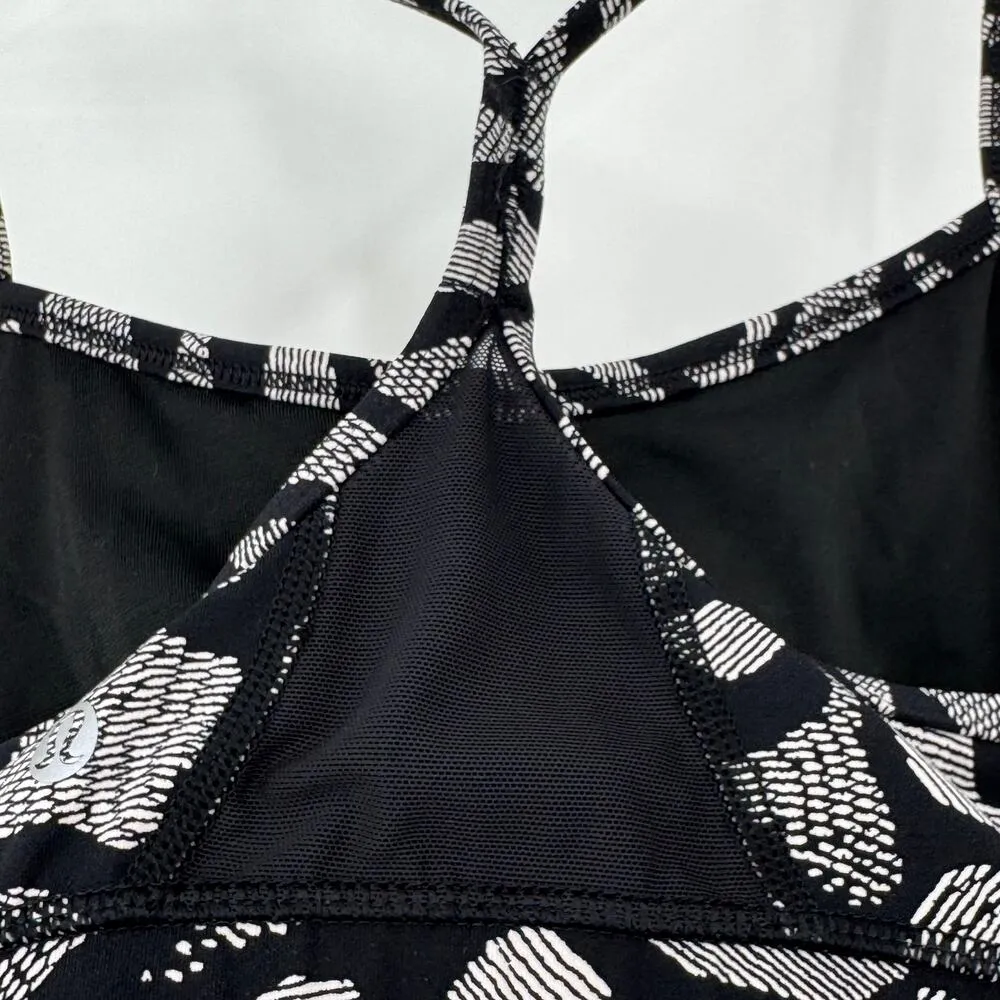 Lululemon Women's Flow Y sports bra black white gym yoga mesh back size 6 - Image 3