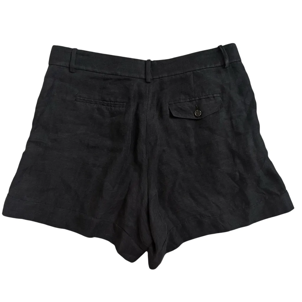 J.Crew Linen Blend Black Dress Shorts Size 8 
High Rise Summer Tailored Style - Image 2