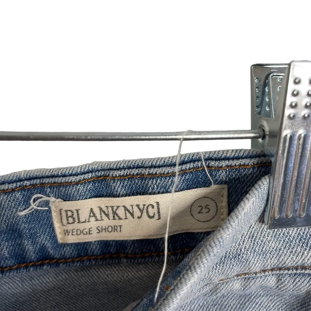 Blank NYC Wedge Short Distressed Light Wash Denim Shorts - Image 3