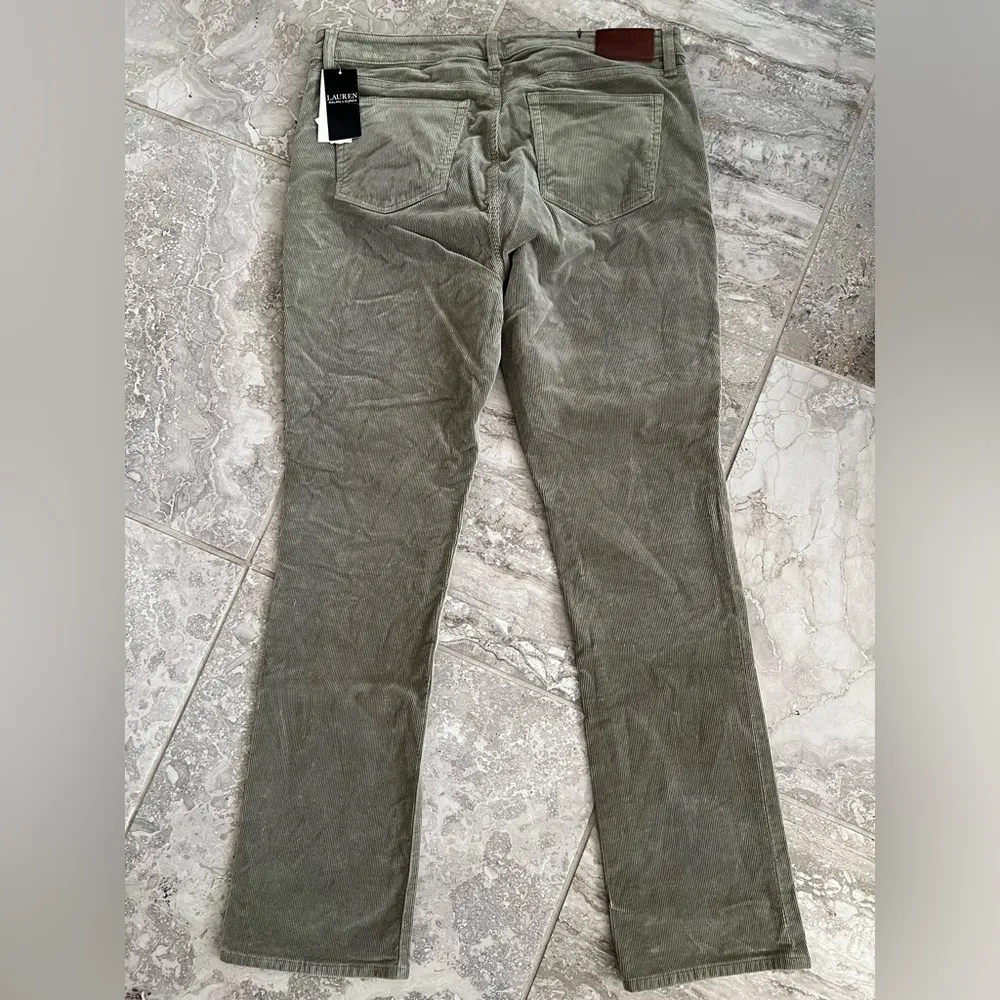 Lauren Ralph Lauren Stretch Corduroy Straight Pants, Green, Size 14 NWT $145 - Image 3