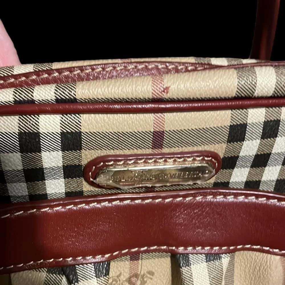 Polo Santa Roberta Beige/Tan Plaid Trademark Design Tote Purse. NWT Tan - Image 3