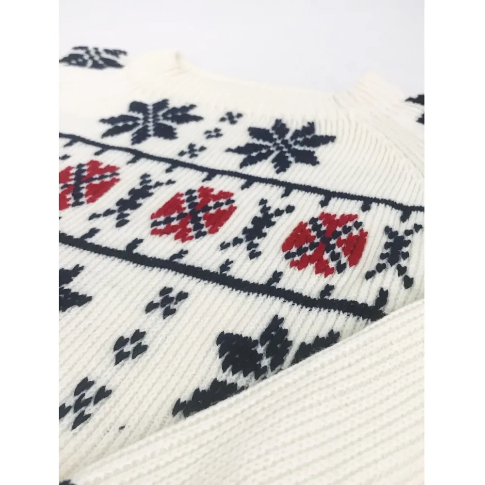 Vintage Fair Isle Crewneck Sweater | Size M White Size M - Image 14