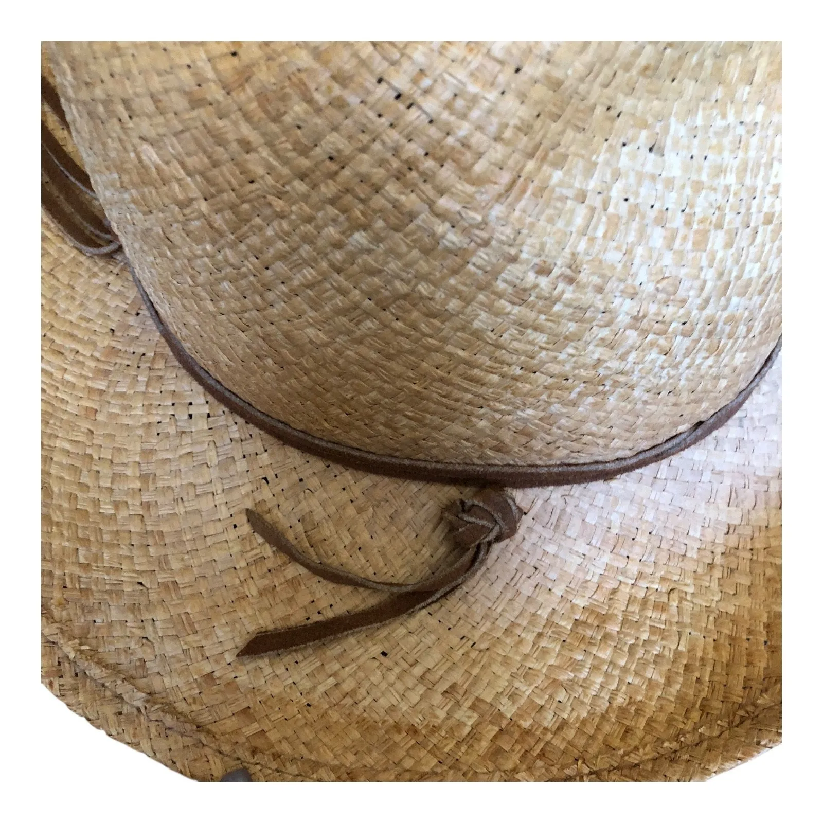 Dorfman Pacific Genuine Raffia Natural Fiber Wide Brim Western Cowboy Hat L/XL Tan - Image 6