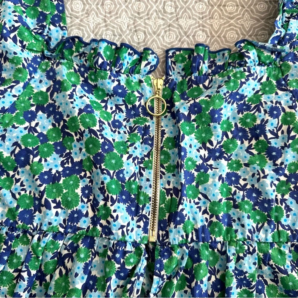 ZARA Floral Puff-sleeve Cropped Blouse with Ruffles Size XS - Image 6