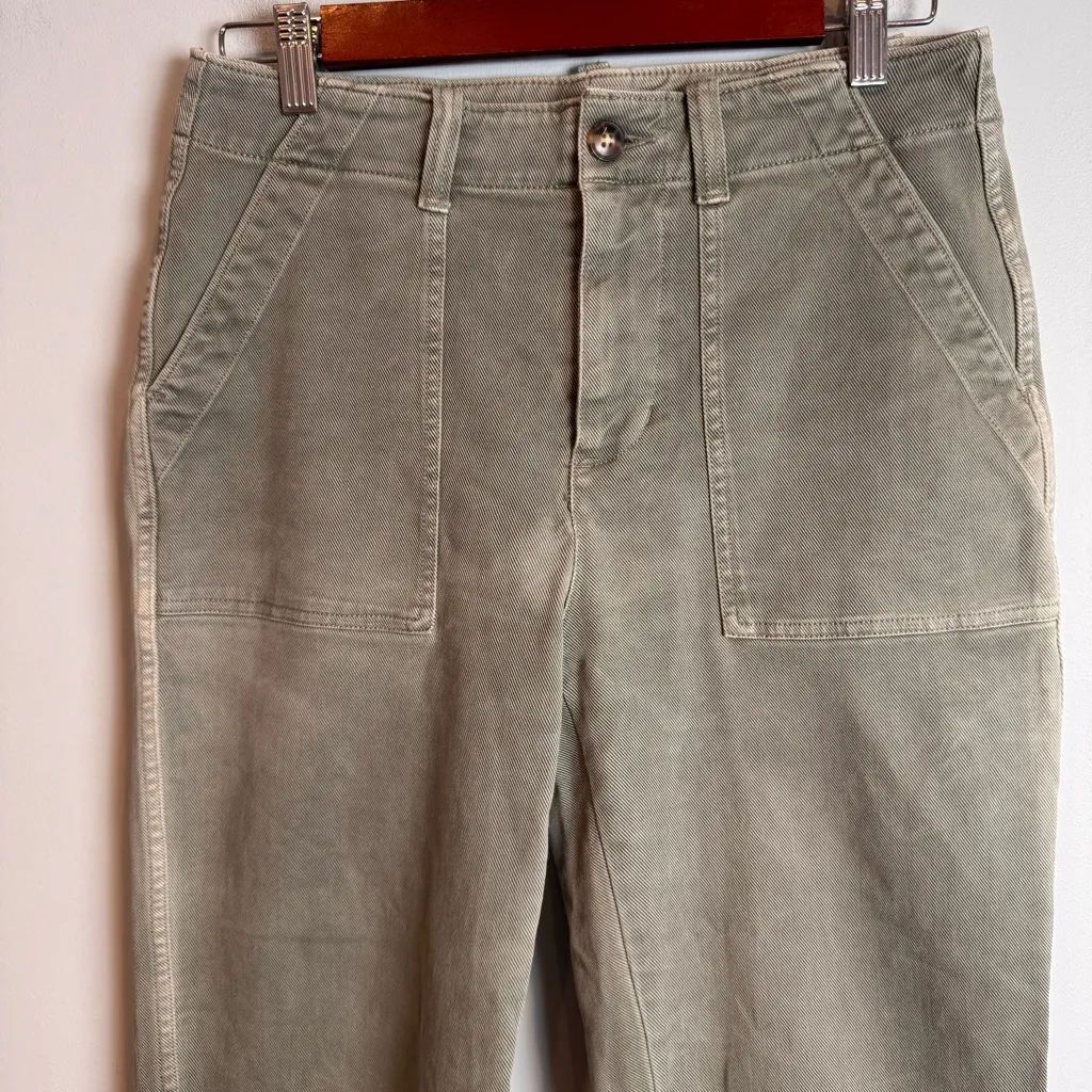 Faherty Utility Pants Organic Cotton Crop In Olive Size 27 - Image 3