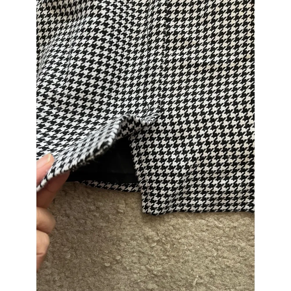 Vintage Briggs New York Houndstooth straight black white pencil Skirt Size 16 - Image 8