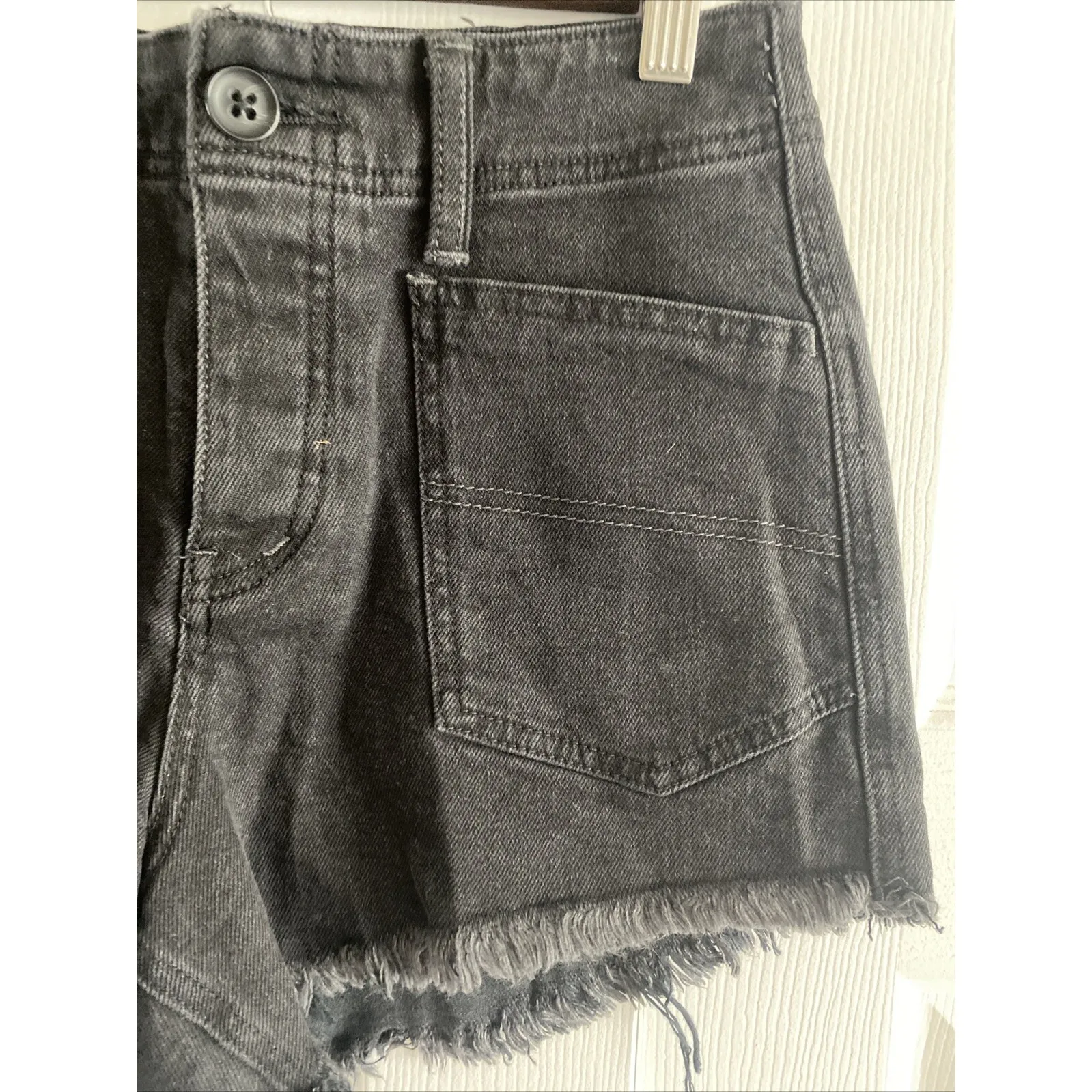 We The Free 25 Curvy Black High Rise Cut‎ Off Denim Shorts Festival - Image 3