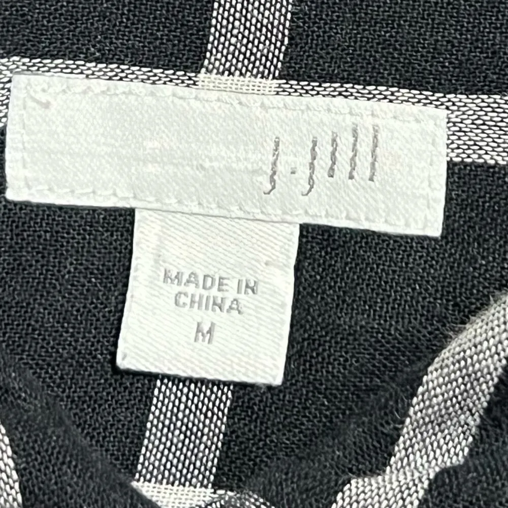 J. JILL women's size medium red black and white plaid shirt dress with pockets - Image 5