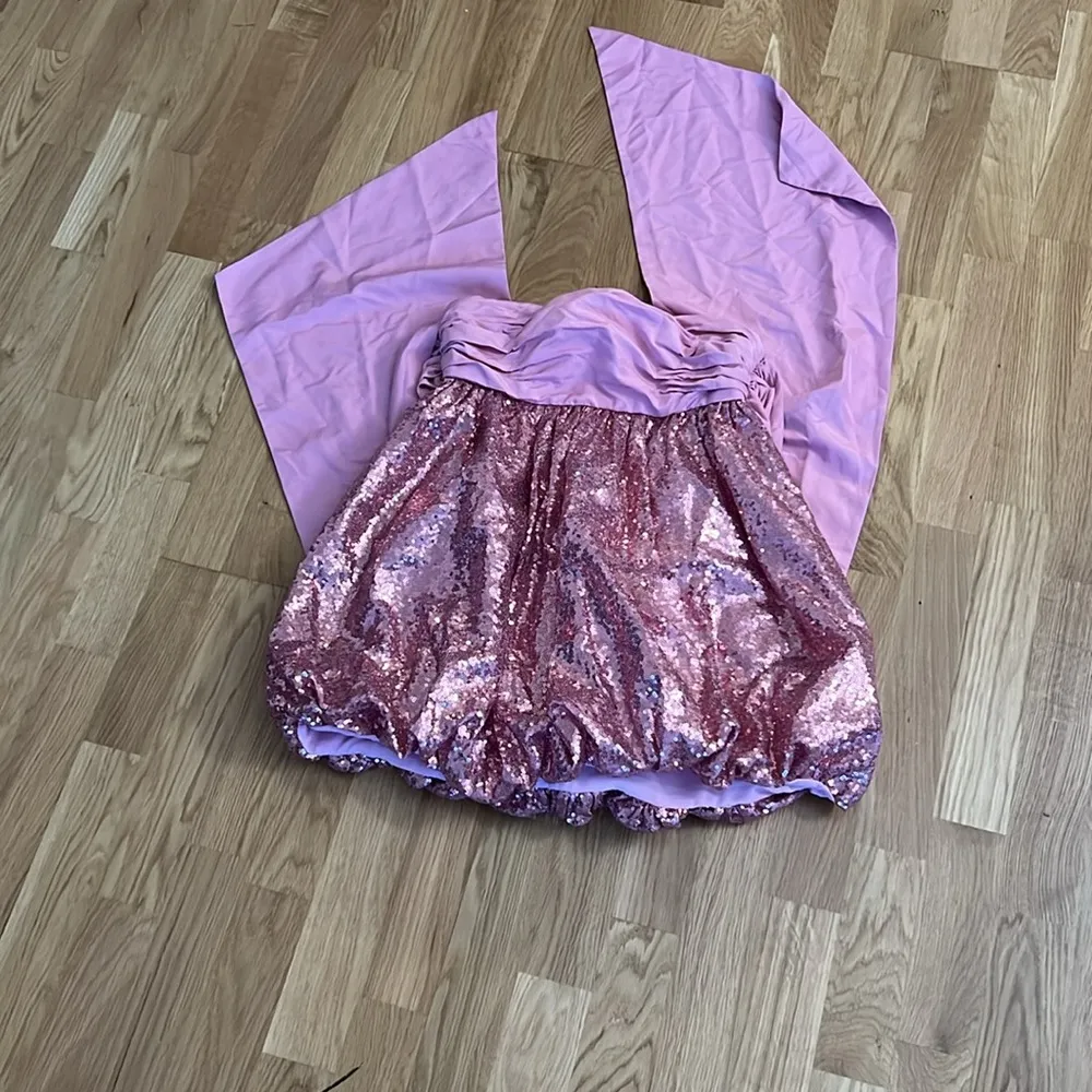 NWT Loveshackfancy pink sequin niko mini bubble dress - Image 6