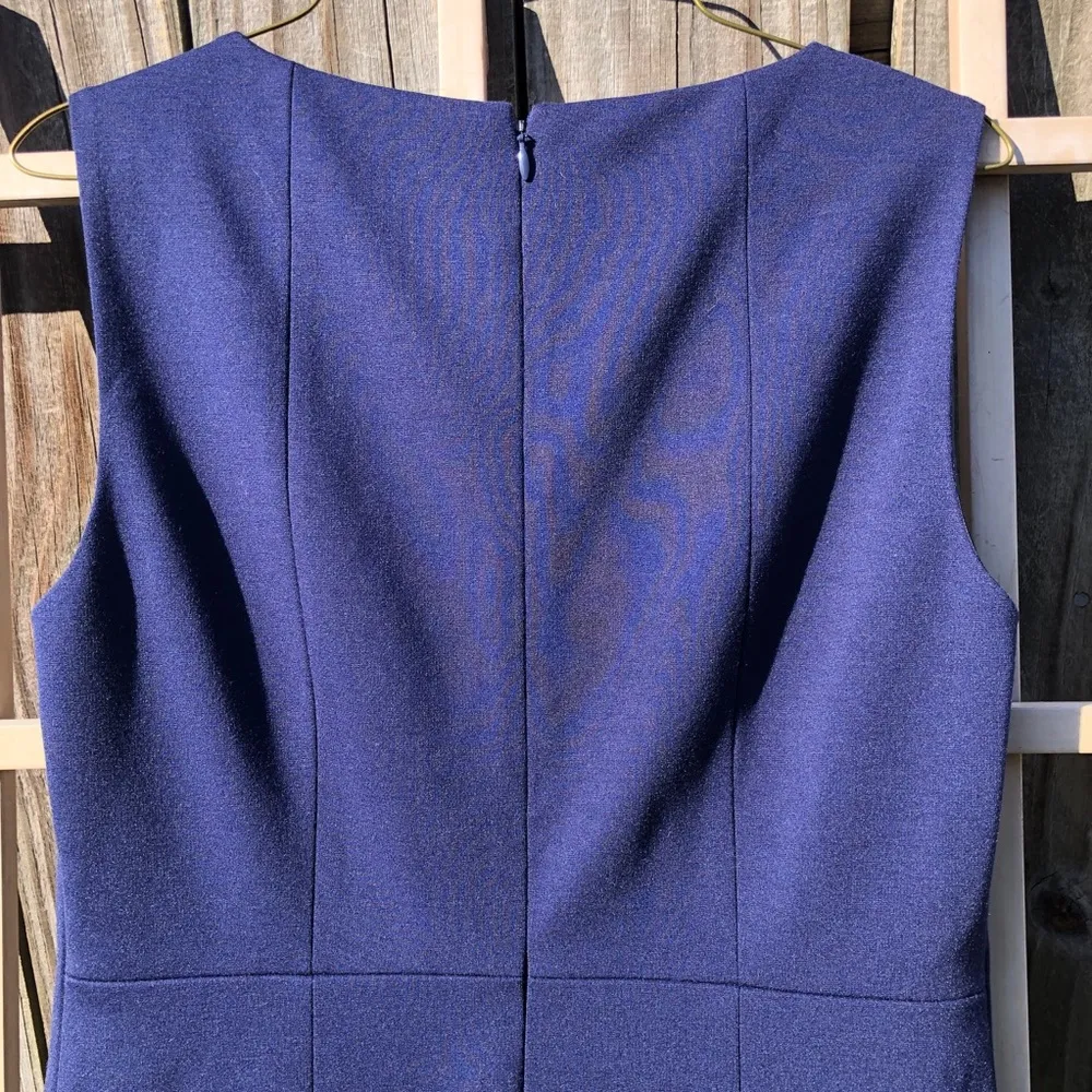 Tahari Blue Dress Sleeveless Knee Length Pencil 8 - Image 7