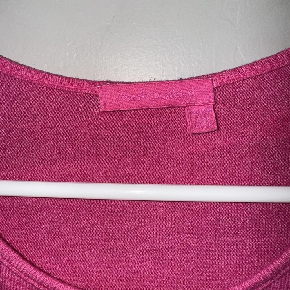 Fresh Produce Studio V Neck Tunic Top Blouse Woman Size XS Pink Fuchsia - Image 3