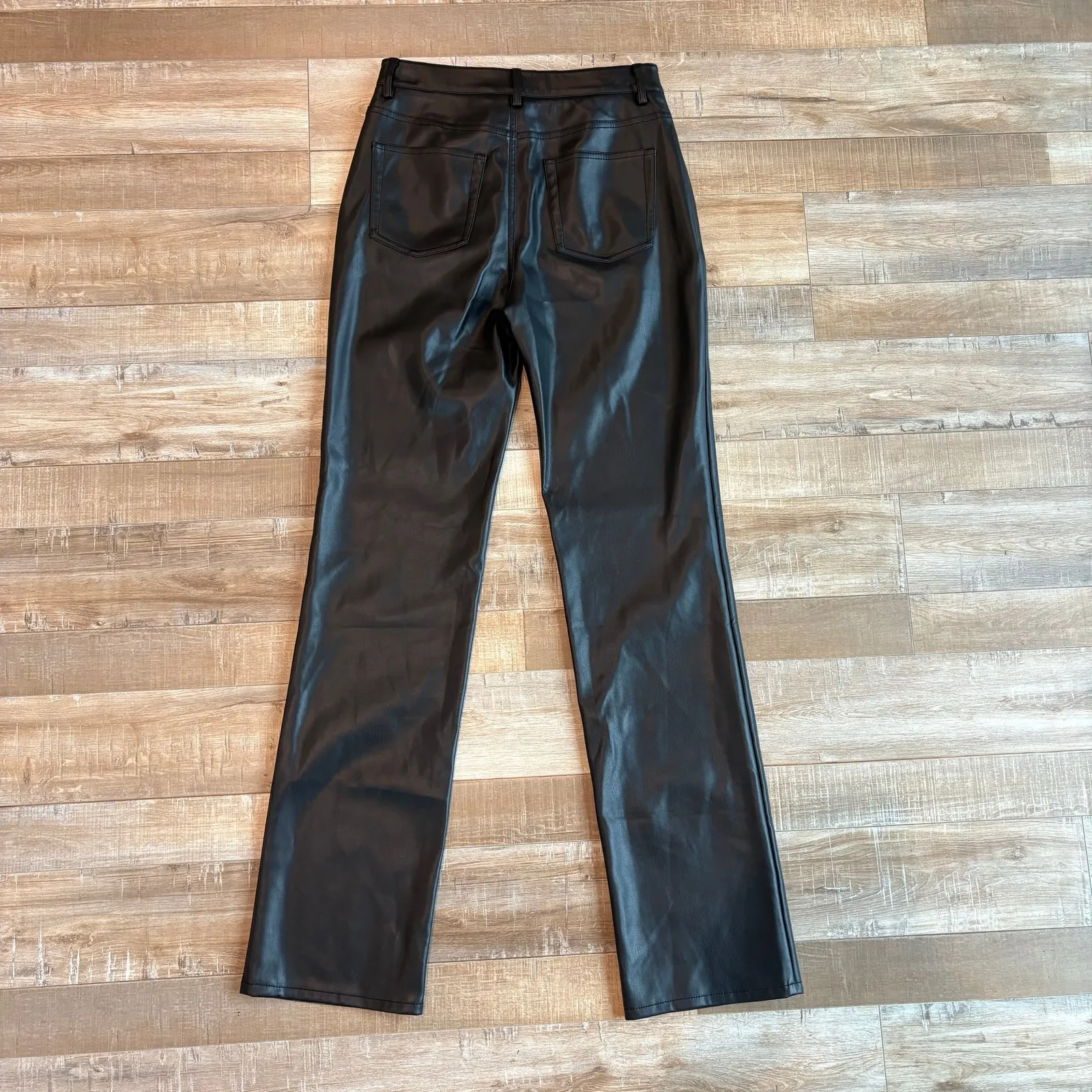 STAUD Vegan Leather Black Pants Size 4 - Image 3