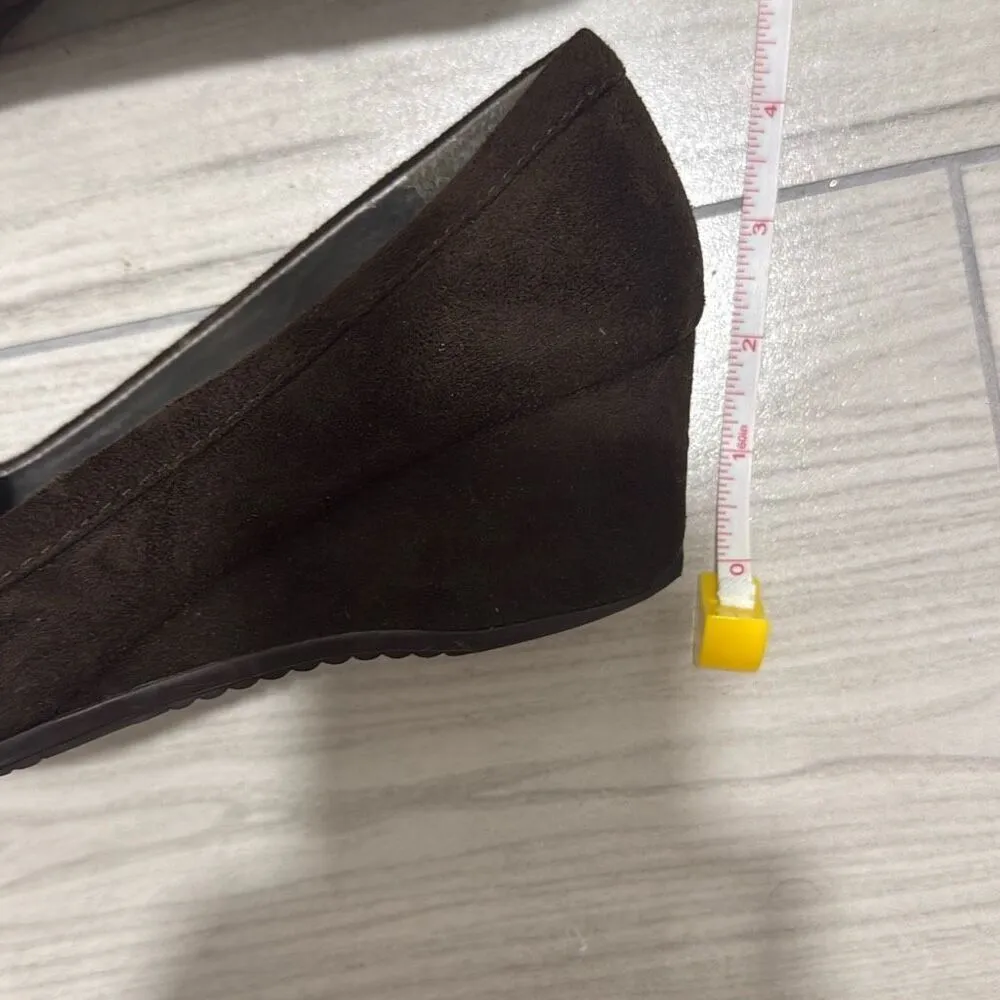 Marc Fischer Brown Wedge Buckle Heel Size 7.5 Women’s - Image 7