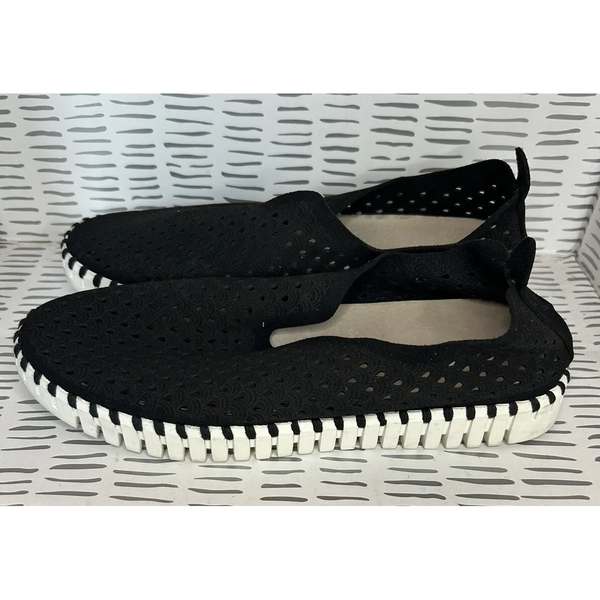 Ilse Jacobsen Hornbaek Tulip Black Perforated Slip On Loafer Shoes Women Size 38 - Image 2