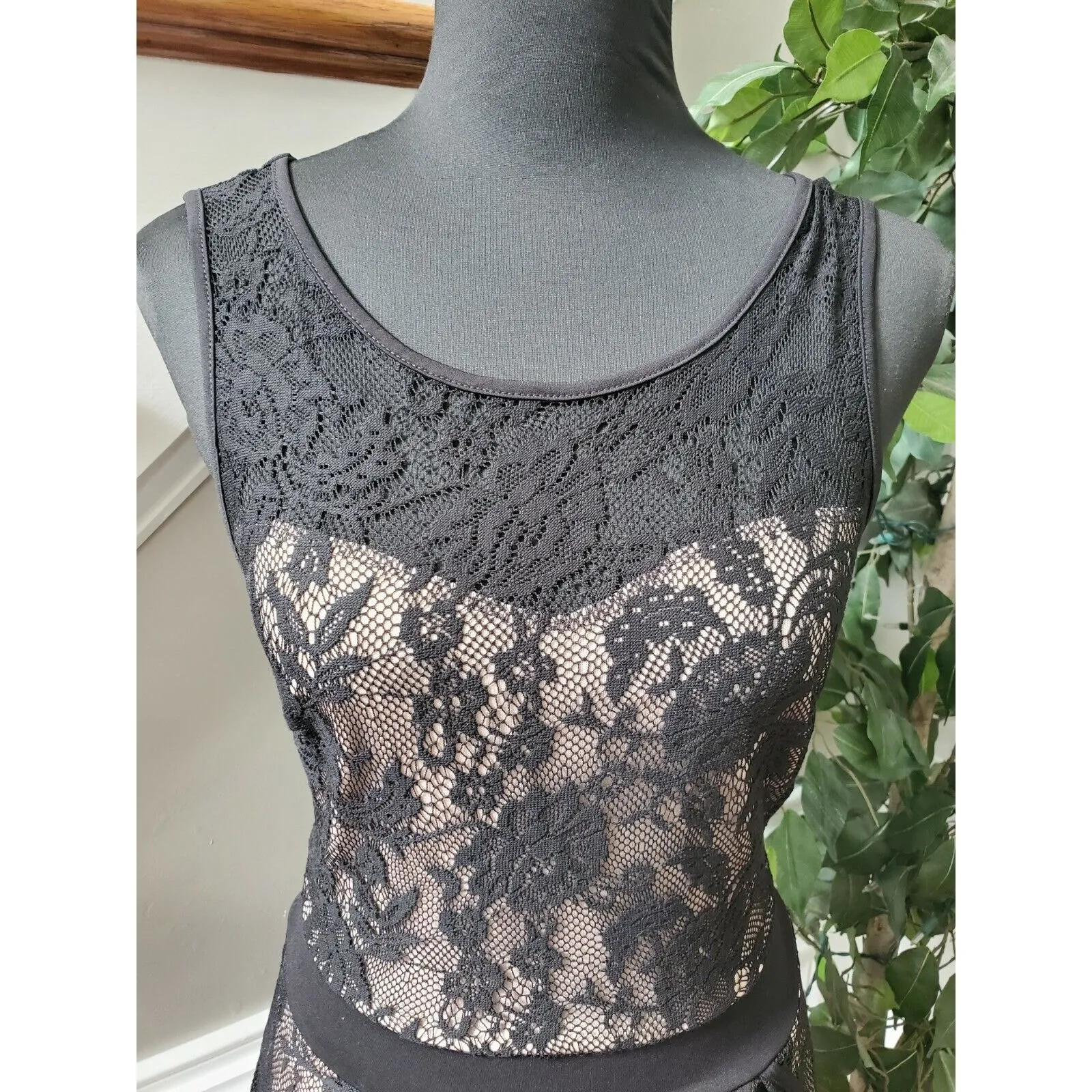 Candalite Women's Black 100% Polyester Sleeveless ScoopNeck Knee Length Dress S - Image 5