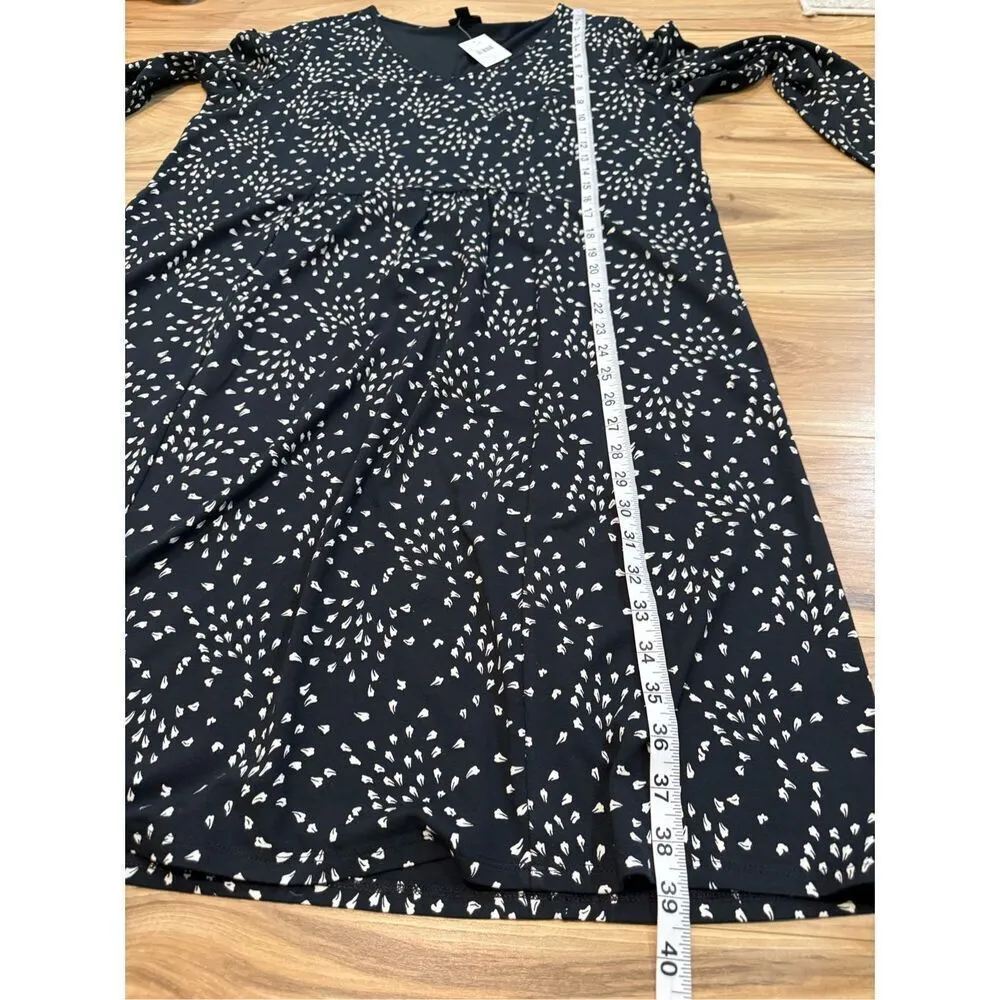 J Jill NWT Black Tan Print Knit Dress Wearever Collection Long Sleeve Sz 1X - Image 7