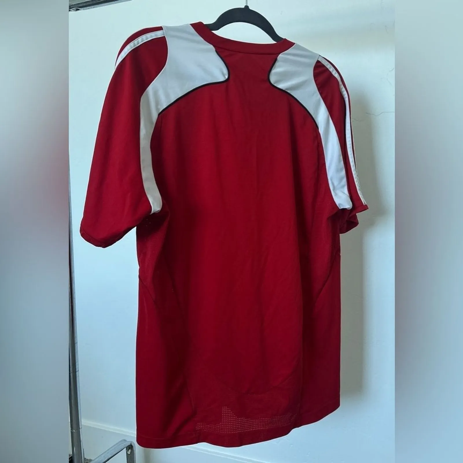 Adidas  Soccer Jersey Training Performance T-Shirt Red White Size L - Image 3