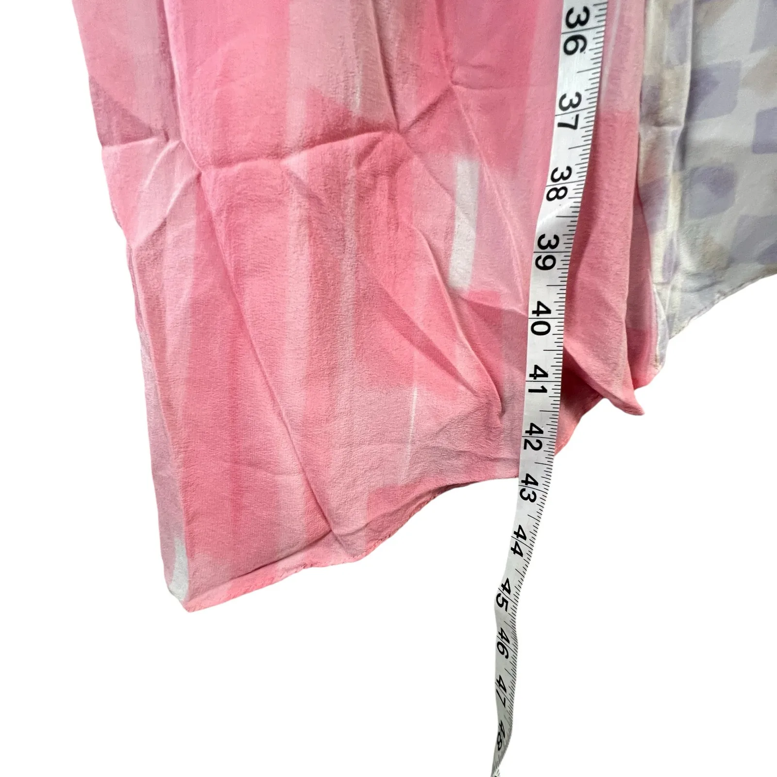 Anthropologie Maeve Avalonne Dress 4 Pink White Silk Asymmetric Whimsy Ethereal - Image 12