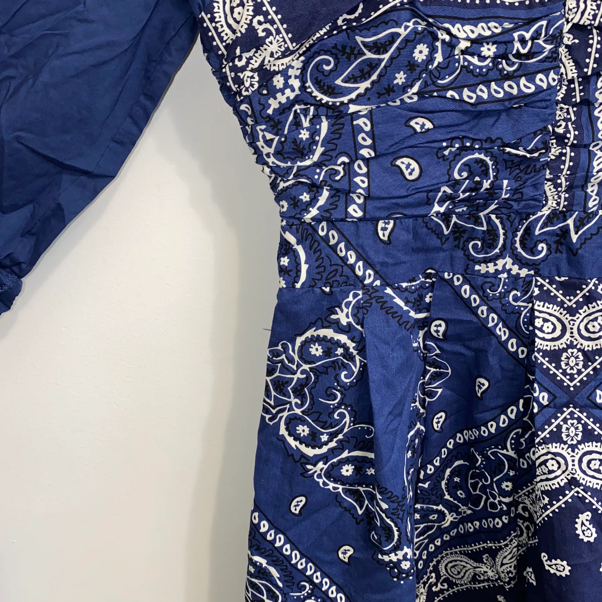 NWT $148  Holding Horses Blue Flared Bandana Shirt Dress 0 - Image 8