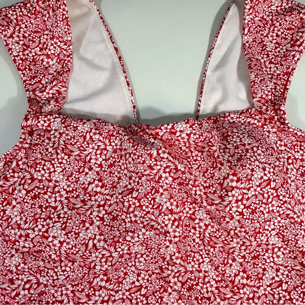 Lands’ End Women’s Square Neck Underwire Tankini Top Size 6 D NWT Red - Image 7