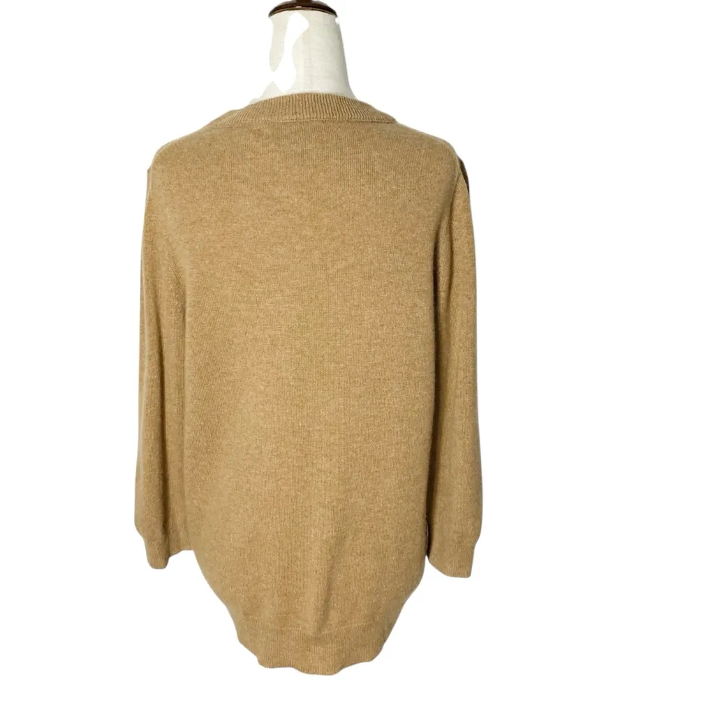 J. CREW Tan Cashmere 3/4 Sleeve Sweater - Image 5