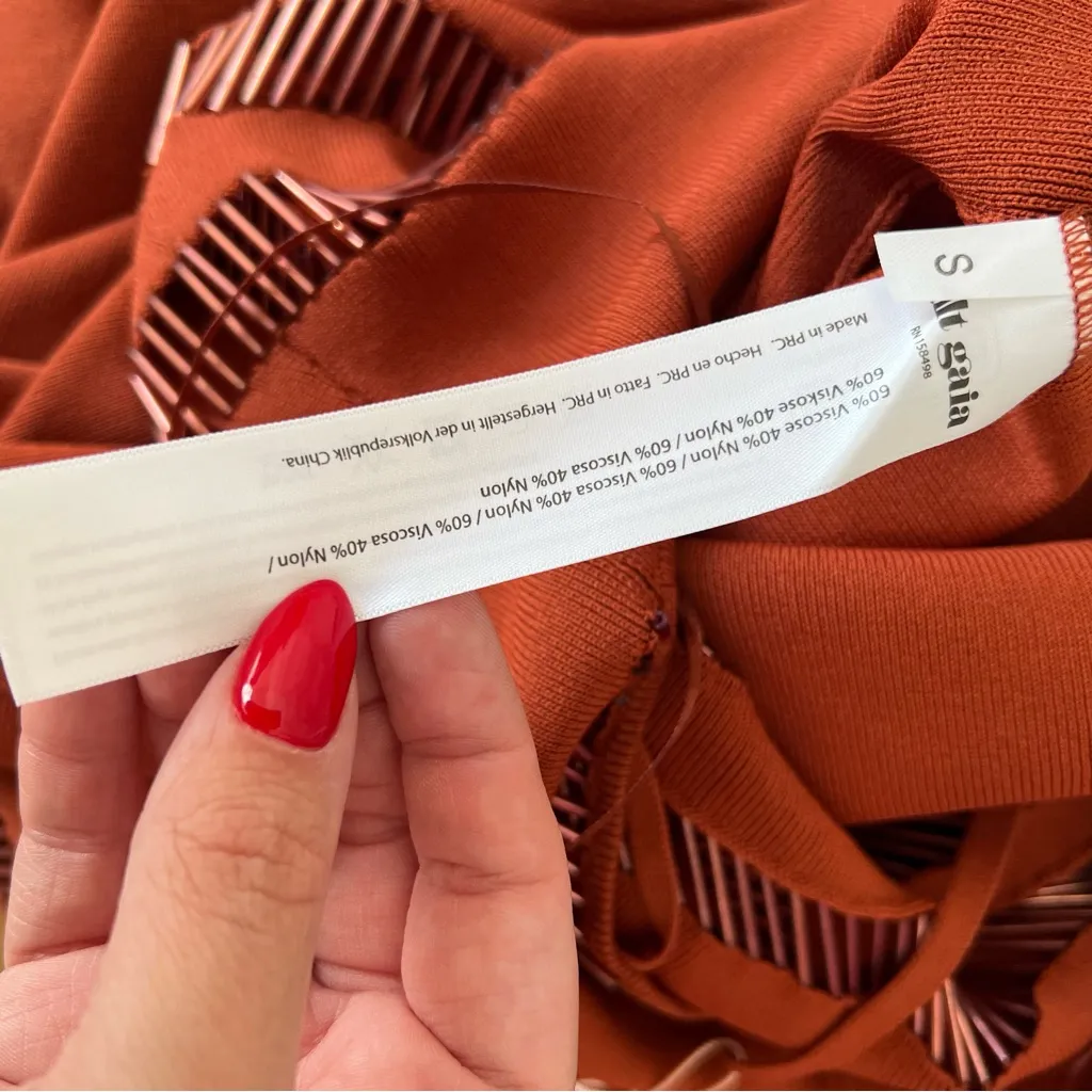 NEW NWT Cult Gaia Olitan Embellished Midi Dress In Tannin - Image 12