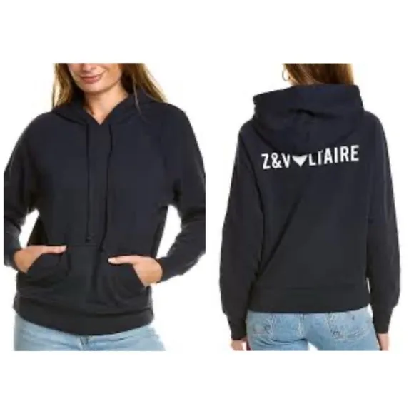 Zadig & Voltaire 100% cotton clipper black sweater shirt hoodie NWT - Image 2