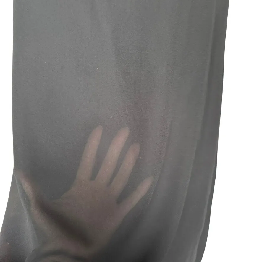 Vintage Late Editions LTD Party Dress Sz 8 80s 90s Sheer Black Satin‎ - Image 2