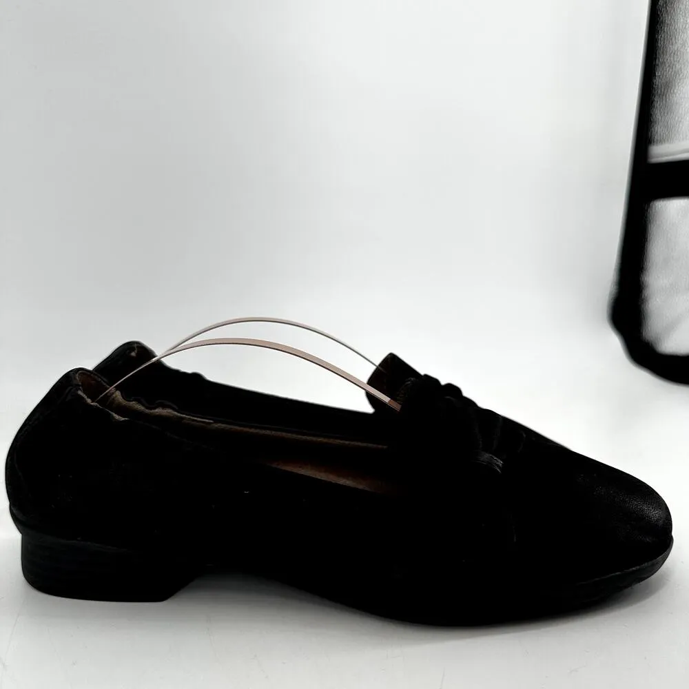 Dansko Karen Loafers Burnished Nubuck Leather Scotchgard Heeled Bow Black 7.5 - Image 3